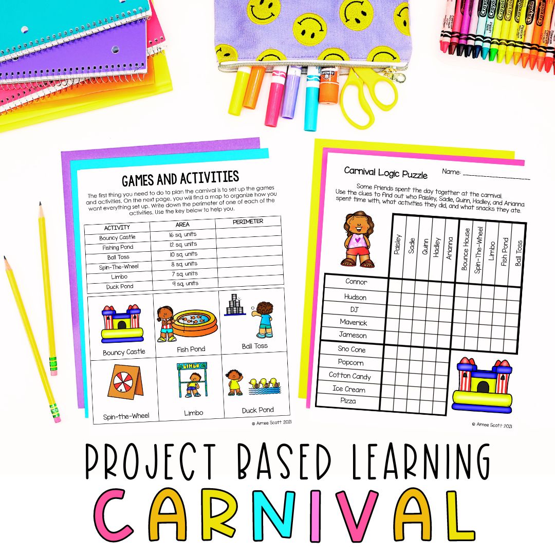 PBL Math Project for 4th Grade | Design A Carnival | Real World Math Application