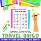 Travel Bingo Game | Vocabulary Words | Language Arts Activity