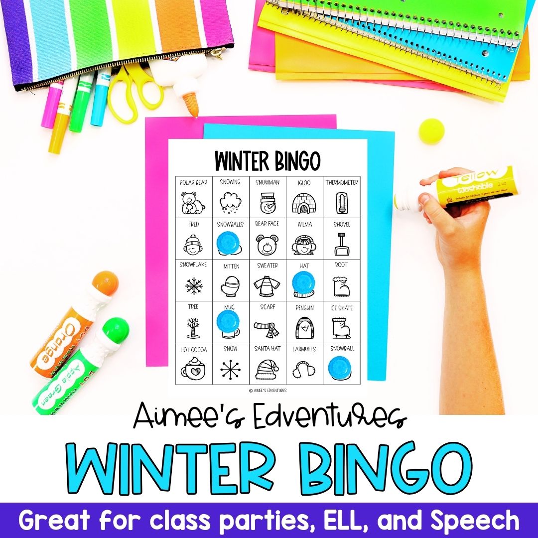 Winter Bingo Game | Vocabulary Game | Language Arts Activity