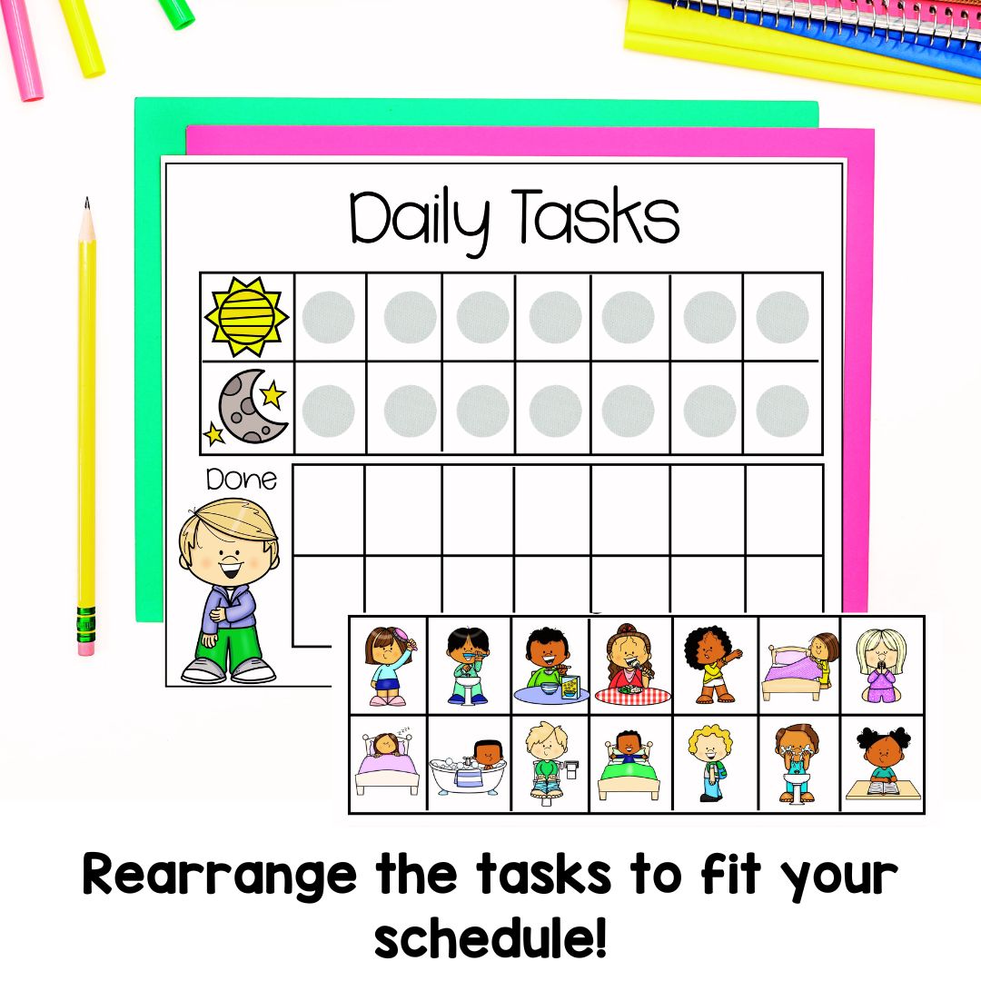 Kids Daily Responsibilities Chart | Printable Daily Routine | Chore Ch ...
