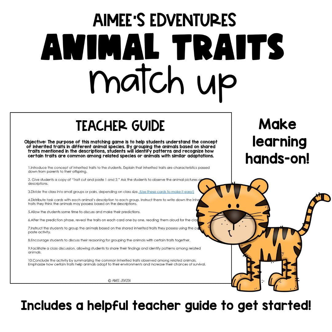 Fun Science Activities | Animal Traits Matching Game