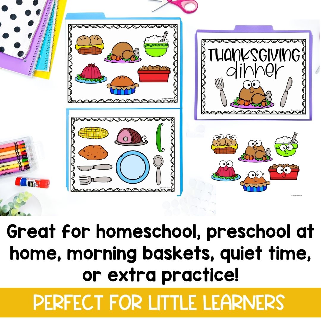 File Folder Games | Preschool Morning Work | Thanksgiving Activities | Vocabulary