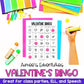Valentine's Day Bingo | Vocabulary Words | Language Arts Game