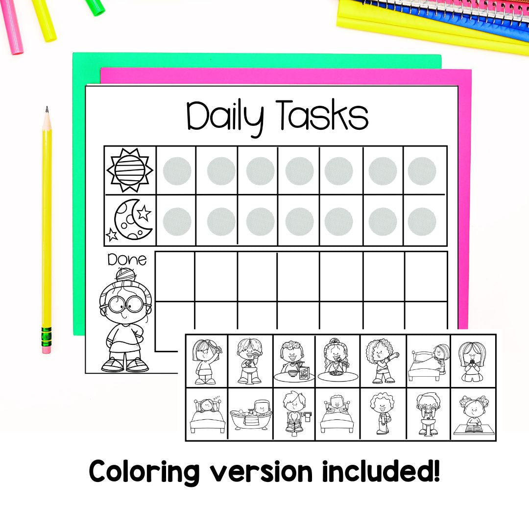 Kids Daily Responsibilities Chart | Printable Daily Routine | Chore Ch ...