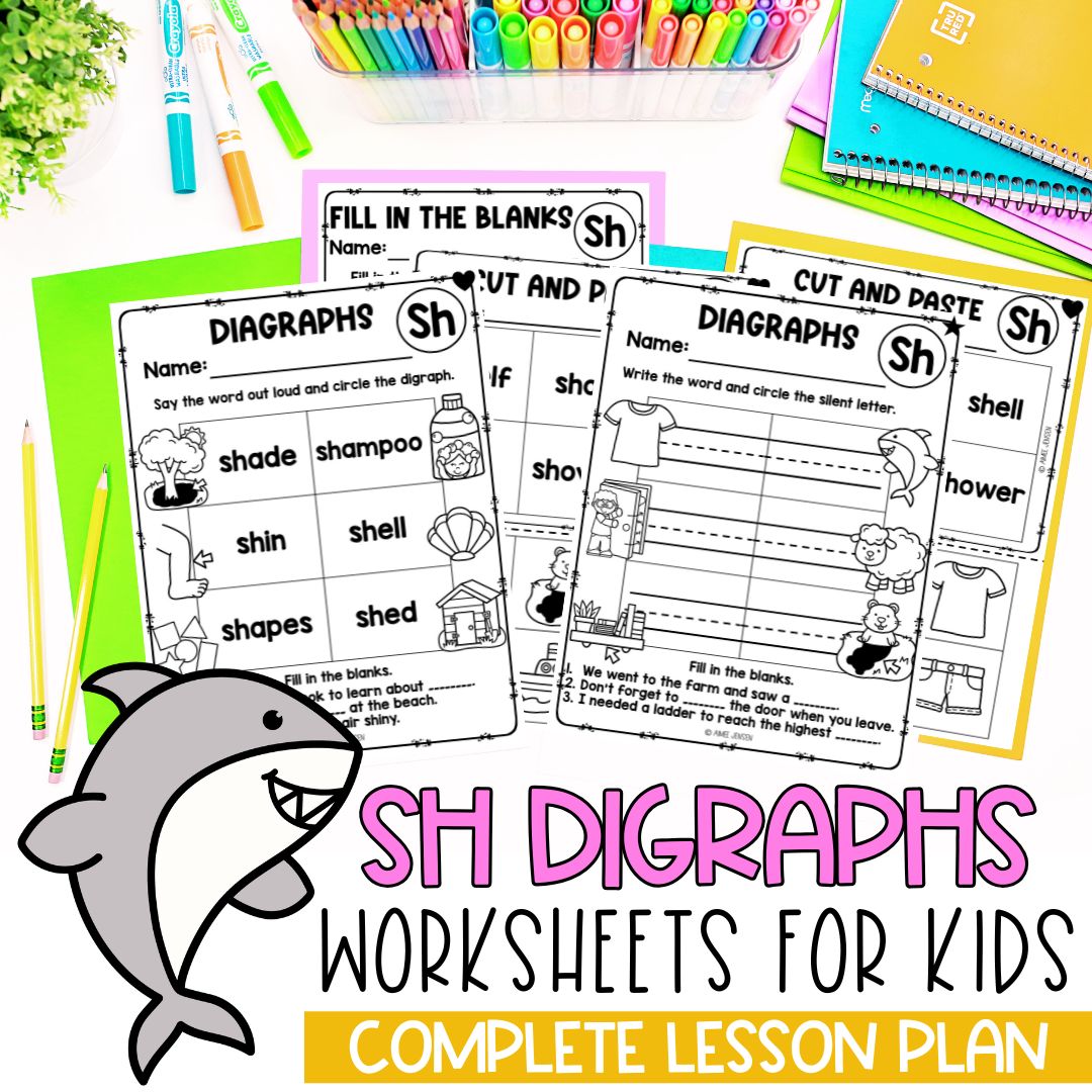 Sh Digraph Worksheet | Digraphs | Phonics Centers – AimeesEdventuresLLC