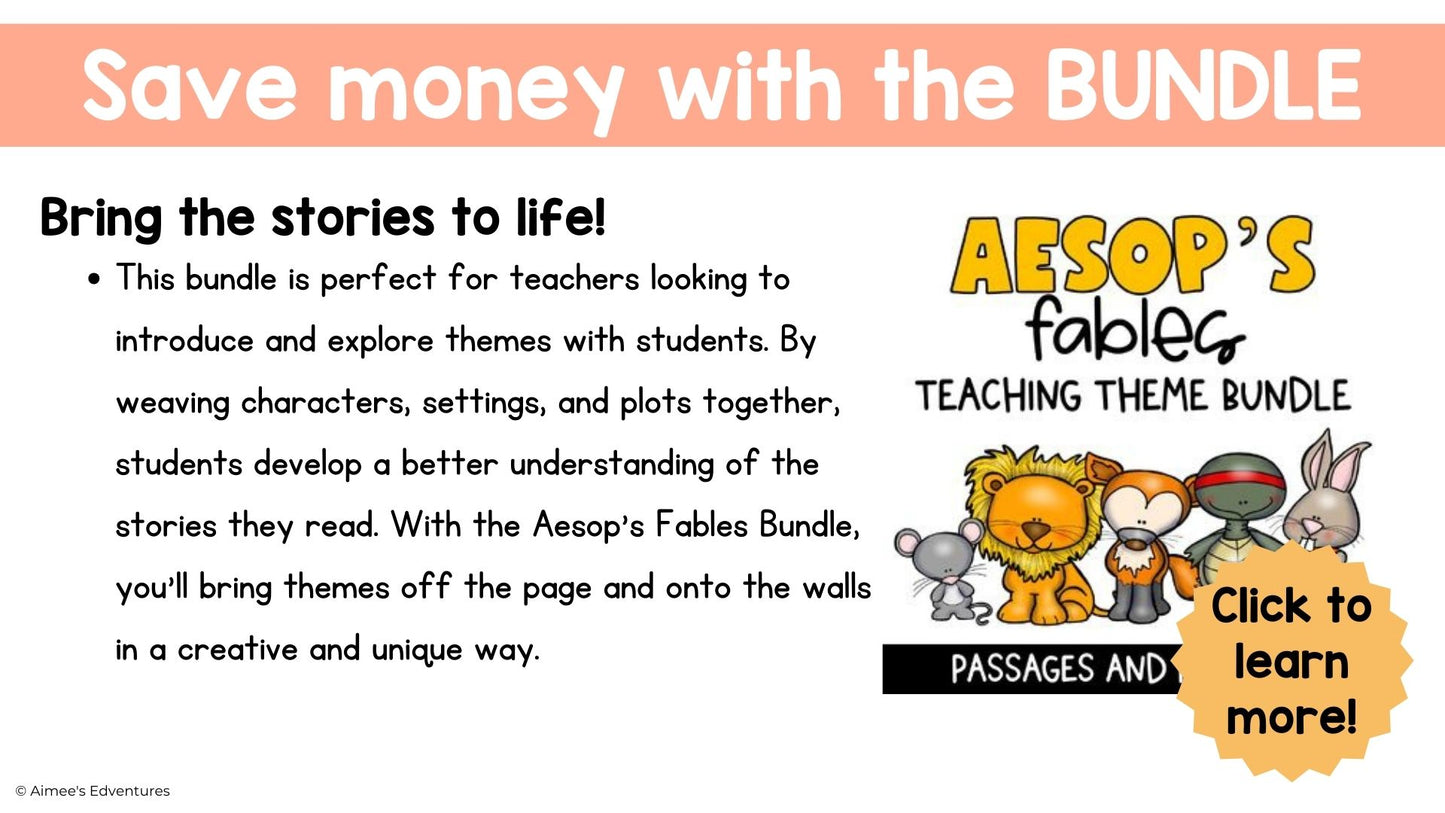 Aesop's Fables Activities | Classroom Decor Posters