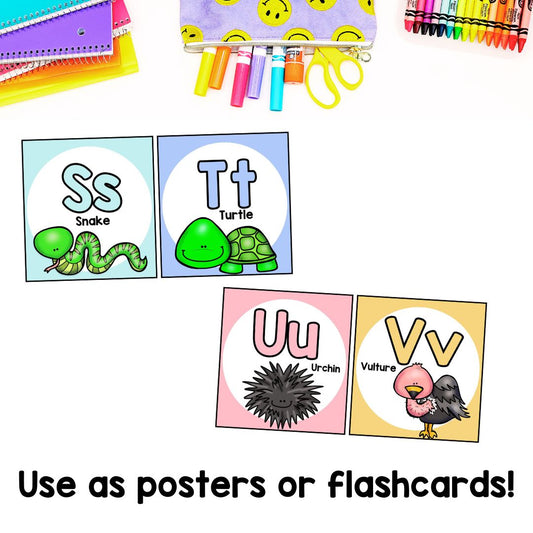 Alphabet Posters | Alphabet Cards | Back to School Classroom Decor Posters