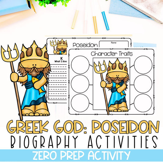 Greek Mythology Activities | Social Studies Bell Ringers | Poseidon Graphic Organizers