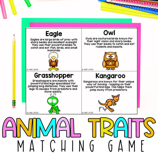 Fun Science Activities | Animal Traits Matching Game