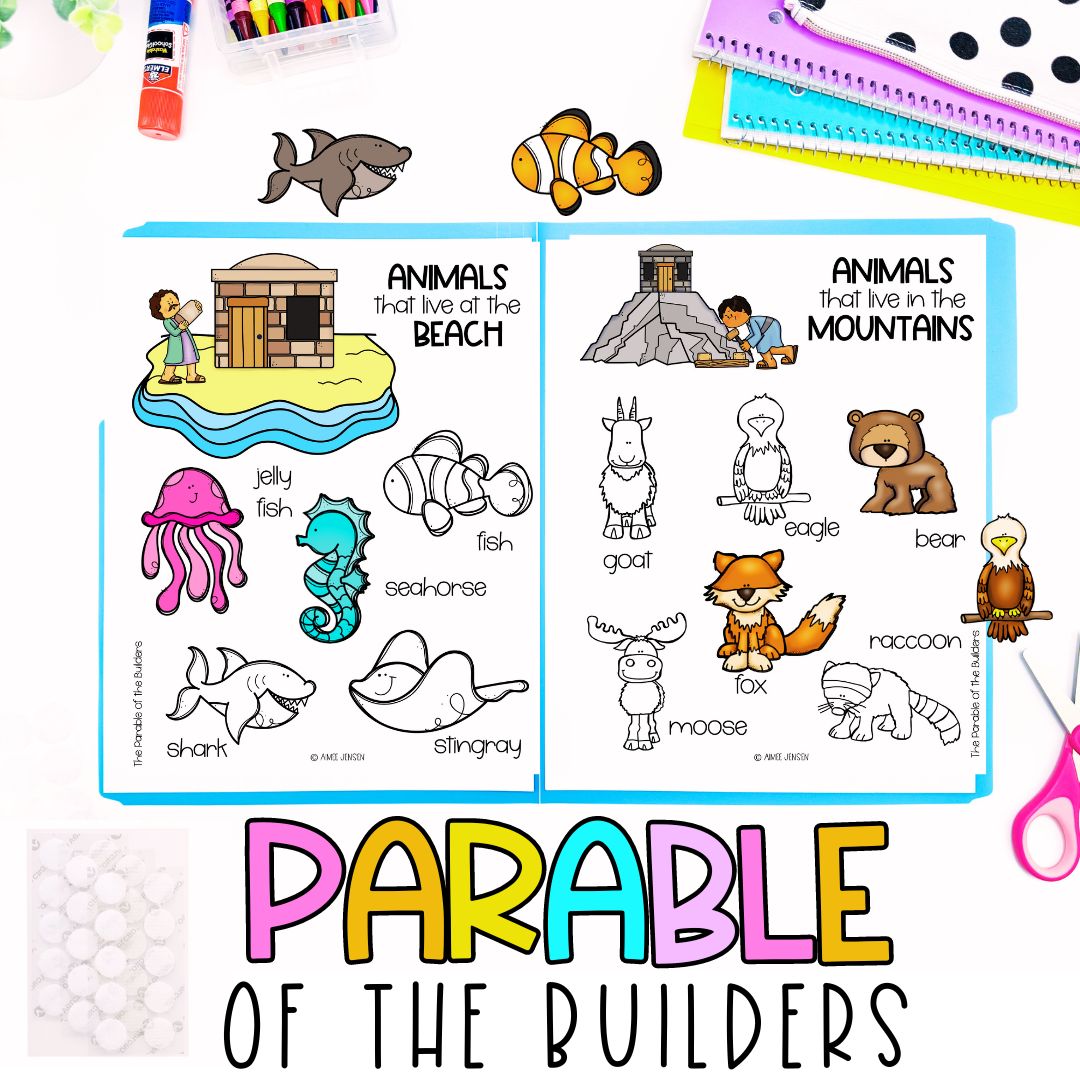 Sunday School Lessons | Parables Bible Study for Kids | File Folder Games