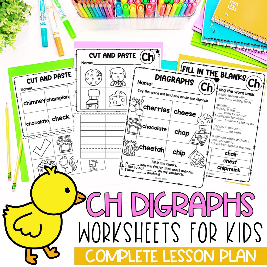 Ch Digraph Worksheet | Digraphs | Phonics Centers