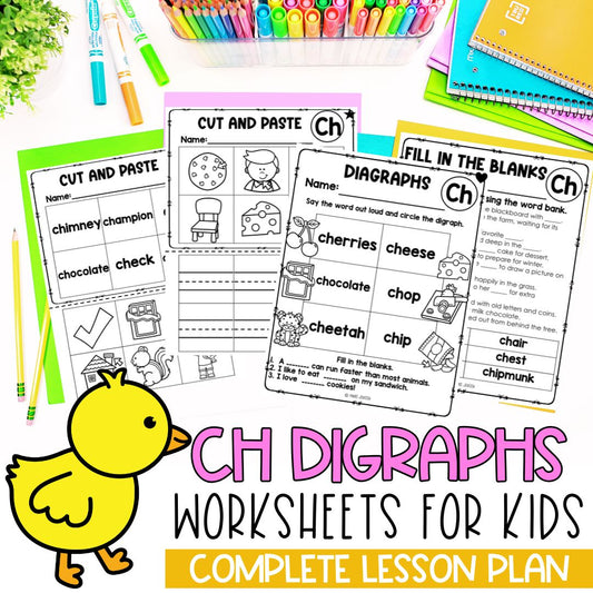 Ch Digraph Worksheet | Digraphs | Phonics Centers