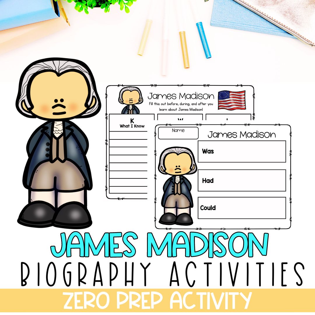 James Madison Biography | Biography Graphic Organizer | 4th of July