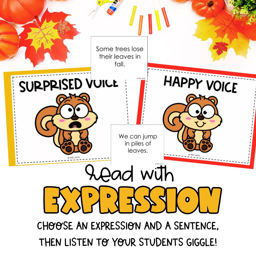 Squirrel Theme | Reading With Expression Game | Fall Reading Comprehension