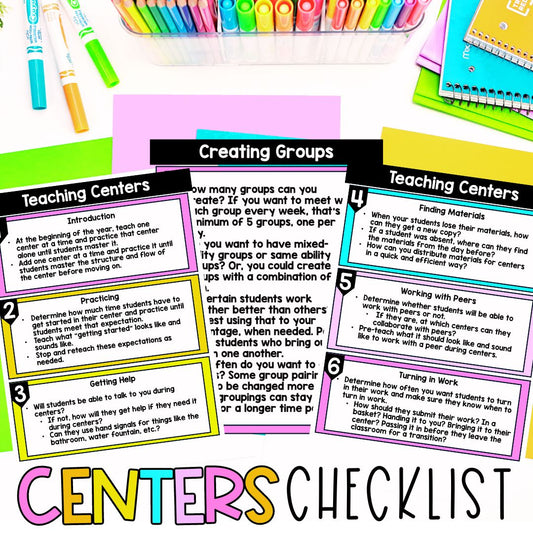 Centers Classroom Organization Bundle | Math Centers | Back to School Activities FREEBIE