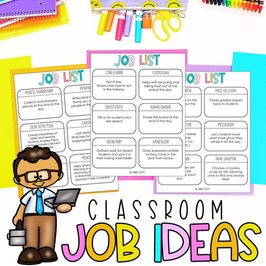 Back to School Activities | FREEBIE | Classroom Job List | 30 Job Ideas