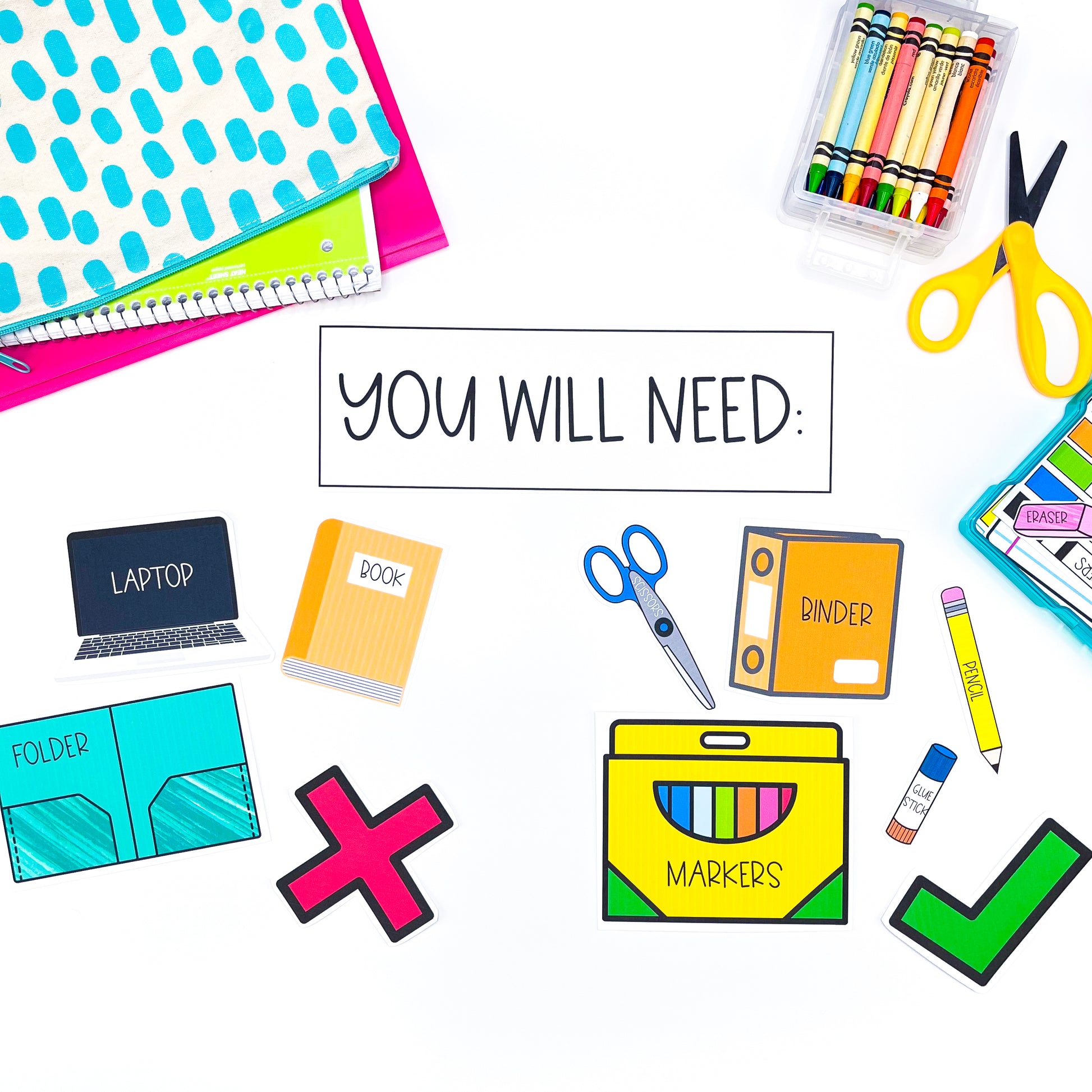 Visual School Supply Whiteboard Clings You Will Need School Clings