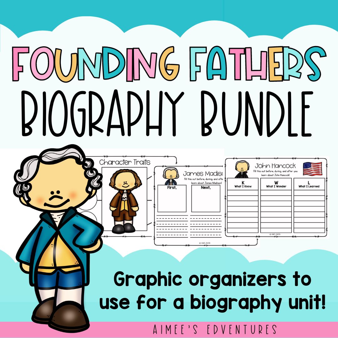 Founding Fathers Biographies | Biography Graphic Organizer | 4th of July | American History