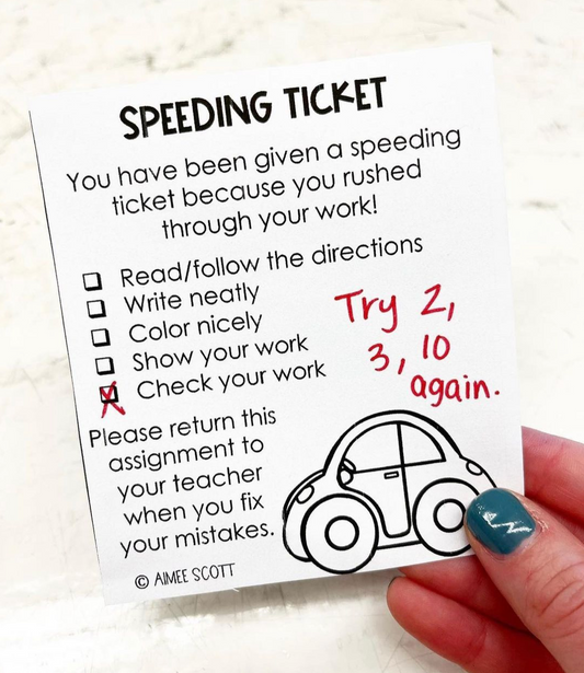 Speeding Tickets FREEBIE | Classroom Management