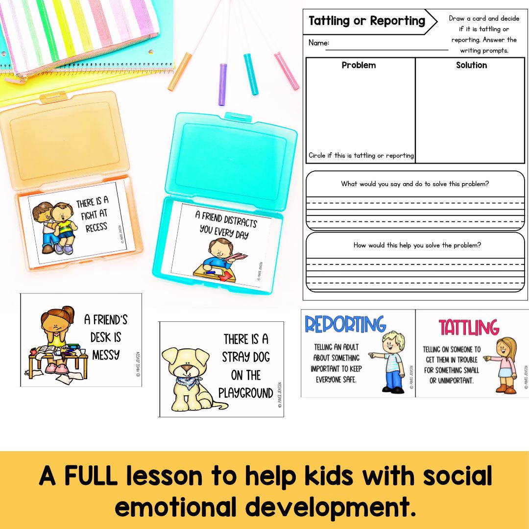 Tattling vs Reporting | Counseling Activities | Social Emotional Learning