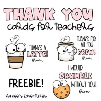 Food Theme | Thank You Notes for Teachers | FREEBIE