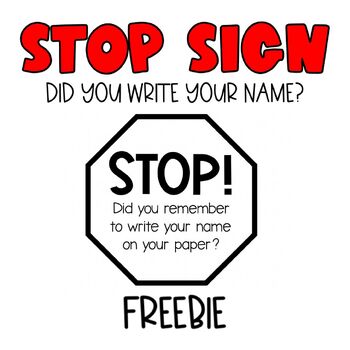 FREEBIE | Student Name Writing Reminder Poster | Classroom Decor