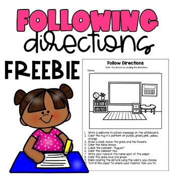 Back to School | FREEBIE | Following Directions Activity
