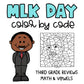 Martin Luther King Jr. | Color By Code | Math and Vowel Worksheets