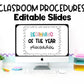 Back to School | Classroom Routines and Procedures Slides | EDITABLE PowerPoint