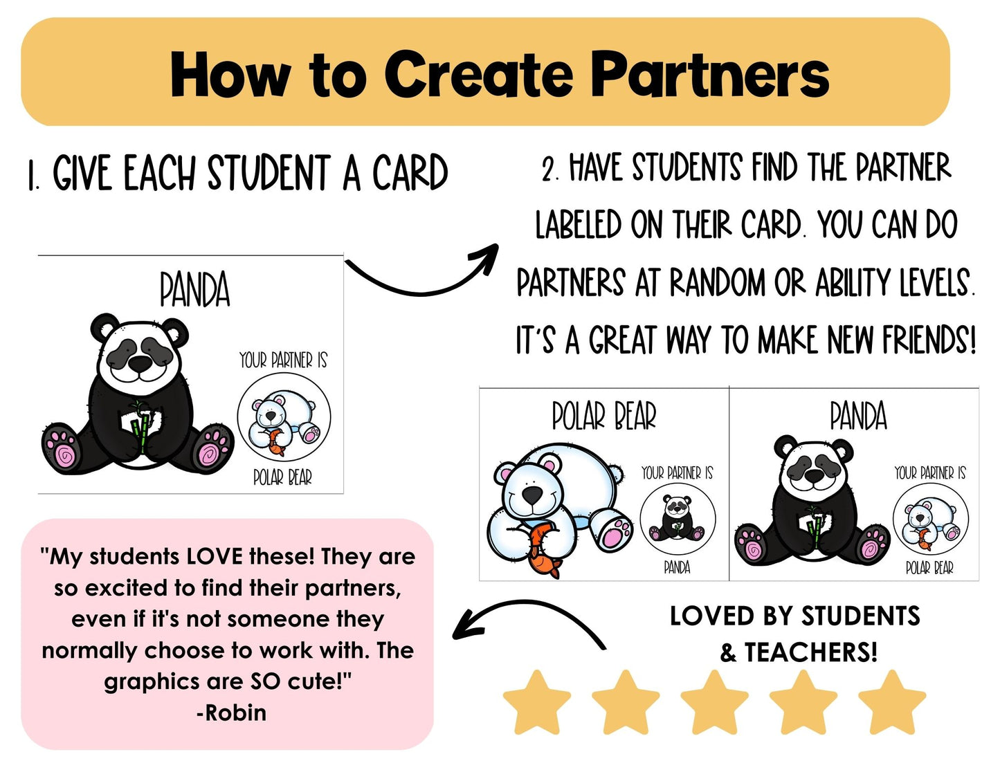 Zoo Animals Partner Pairing Cards | Classroom Management