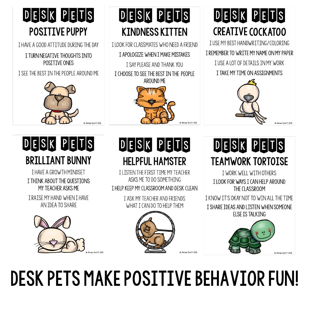 PBIS Pals | Classroom Decor Behavior Management System | Desk Pets | BUNDLE