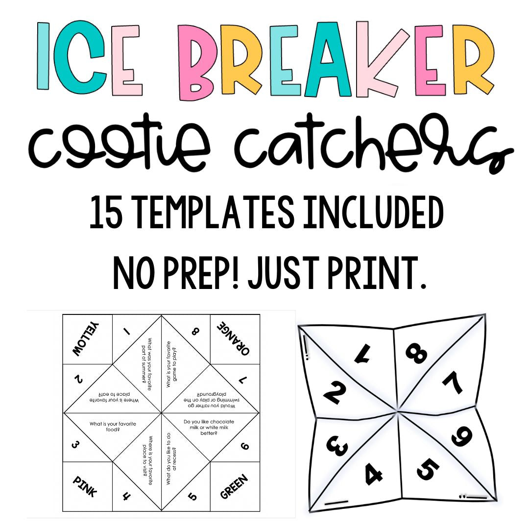 Back to School Activities | Get to Know You Game | Cootie Catcher Game