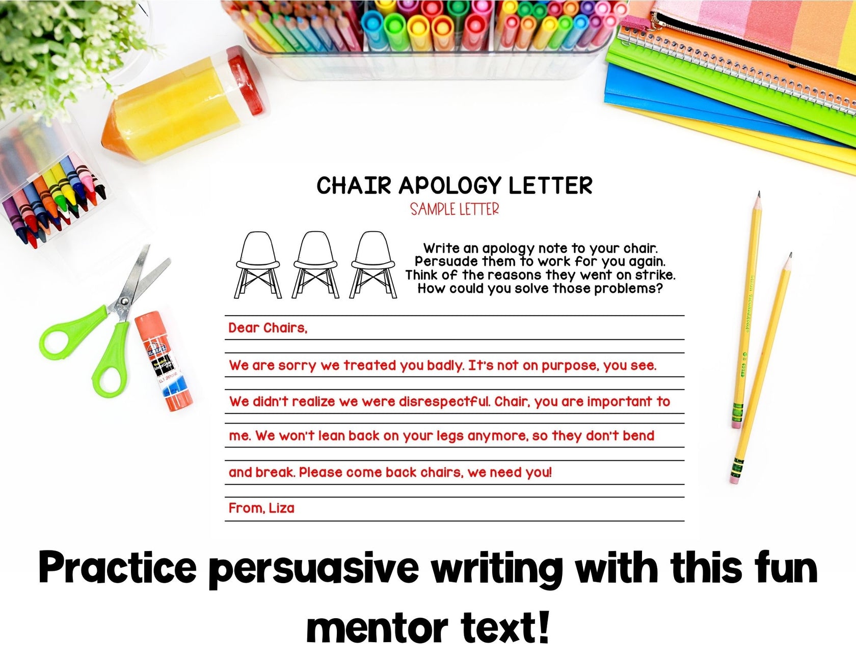 Chairs on Strike Persuasive Writing Graphic Organizer