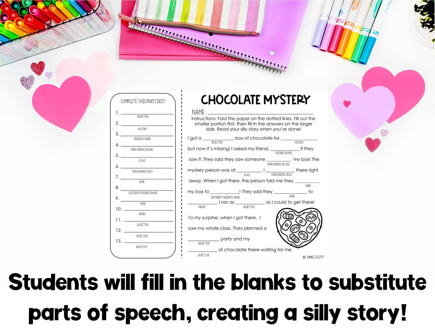 Valentine's Day Activities | Parts of Speech | Mad Libs Game