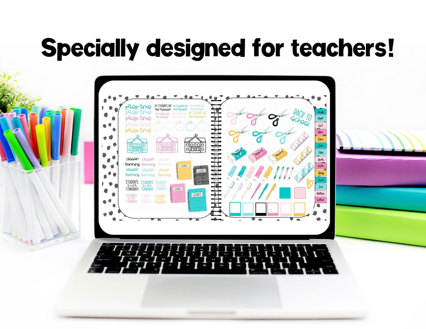 500+ Digital Stickers | Digital Teacher Planner | Clipart