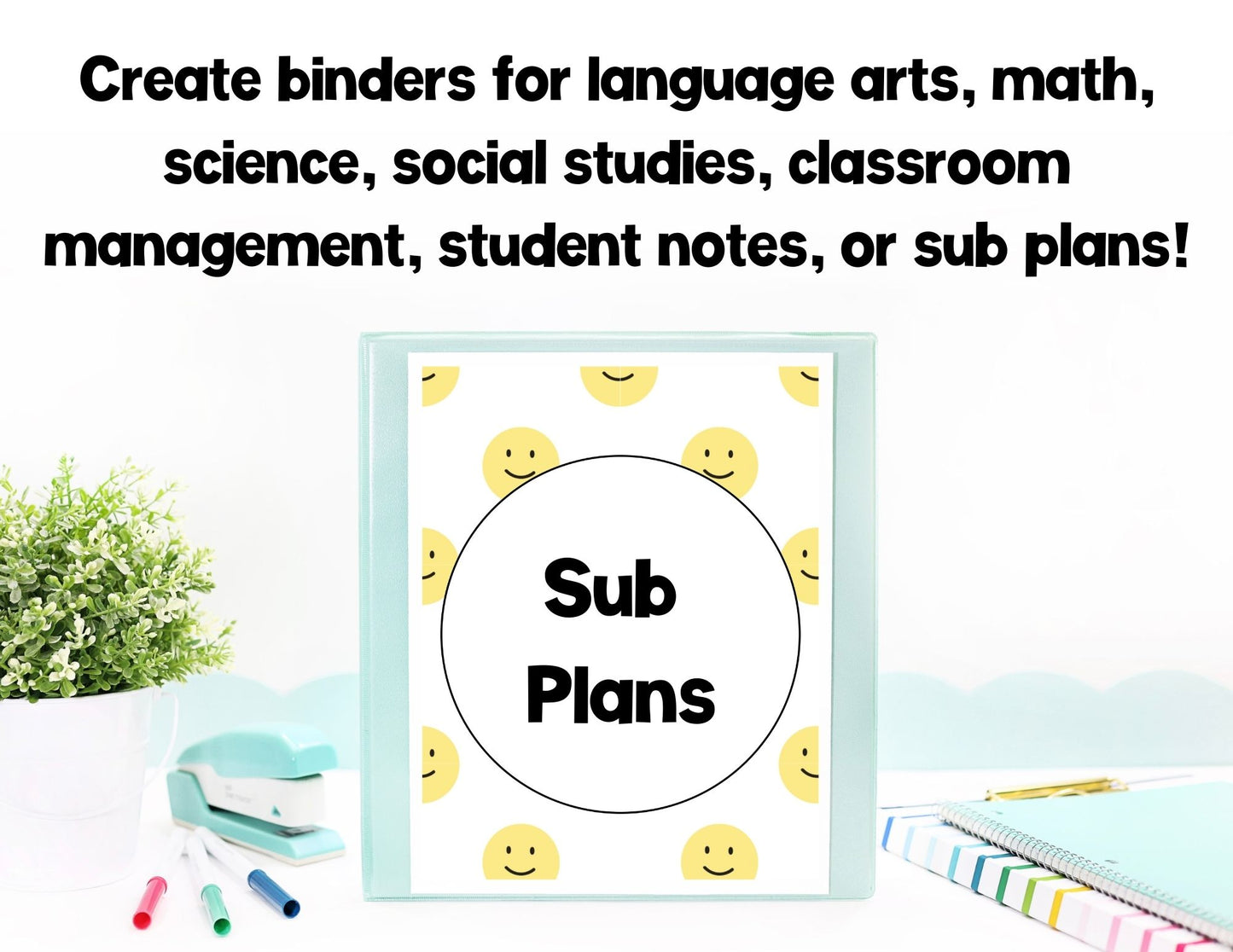 EDITABLE Teacher Binders | Bright Theme | Classroom Decor
