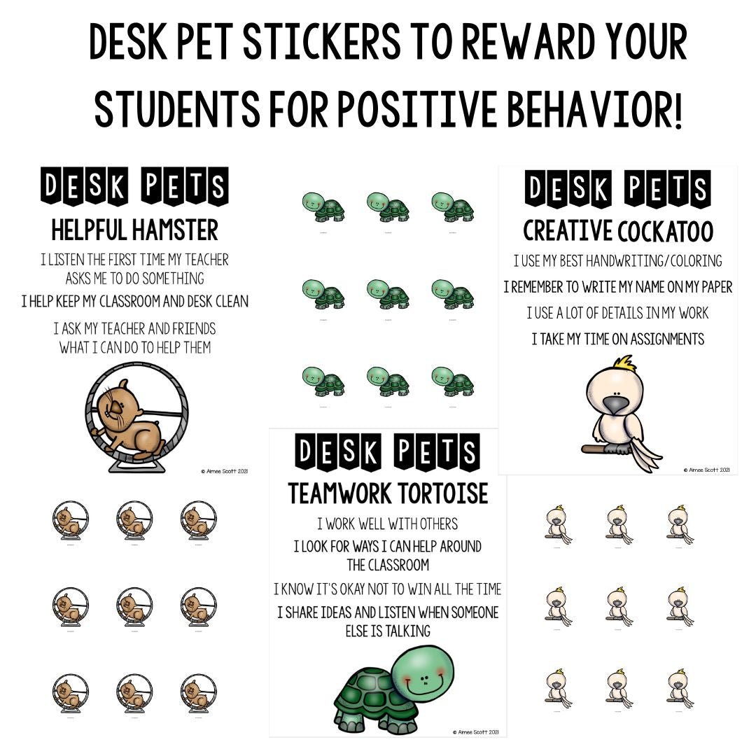 PBIS Pals | Classroom Decor Behavior Management System | Desk Pets | BUNDLE