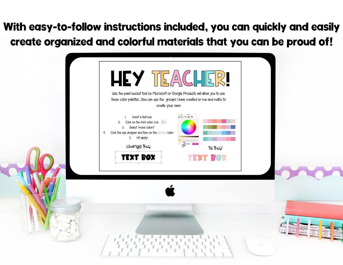 Color Palettes for Classroom Customization | Product Creation | Classroom Decor
