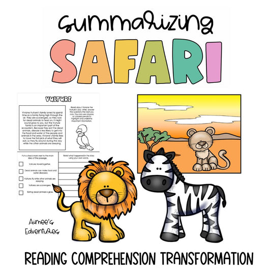 Reading Comprehension Passages Activity | Summarizing Safari | Retell Practice