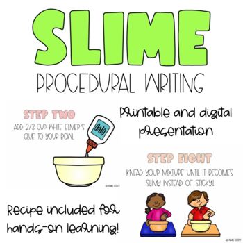 Slime Recipe | Procedural Writing | Writing Resource