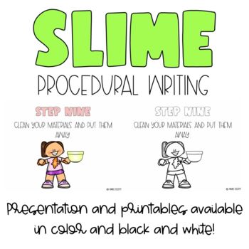 Slime Recipe, Procedural Writing
