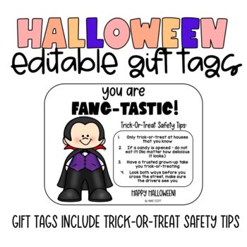 Halloween Gift Tags Editable | Halloween Activities | Fall theme
