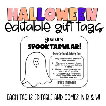 Halloween Gift Tags Editable | Halloween Activities | Fall theme
