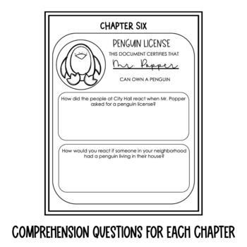 Mr. Popper's Penguins | Reading Comprehension | Study Guide