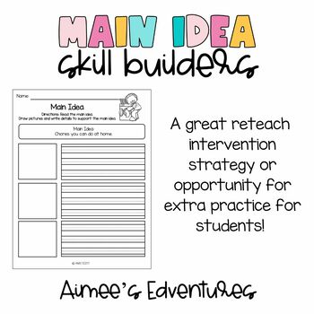 Main Idea and Supporting Worksheets | Language Arts | Reading Comprension