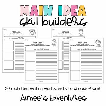 Main Idea and Supporting Worksheets | Language Arts | Reading Comprension